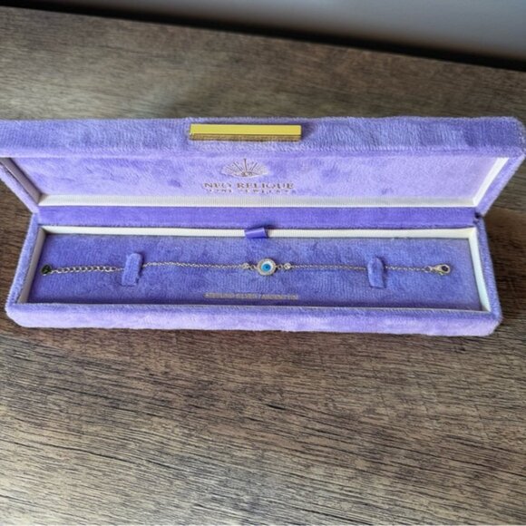 NEO RELIQUE New Gold Toned Sterling Silver Evil Eye Bracelet Rhinestones CZ - Picture 11 of 15